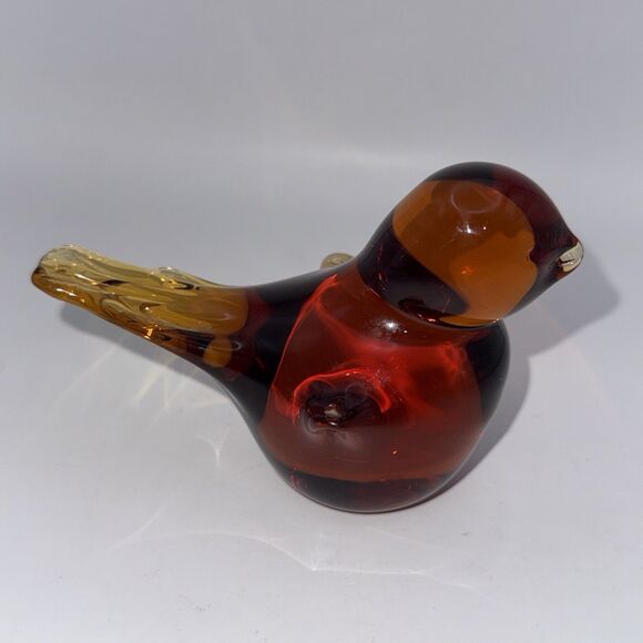 Viking Glass Amber Bird - Picture 3 of 8